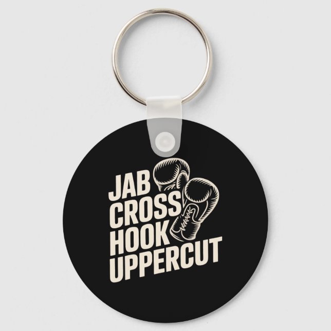 Llavero Gracioso Gimnasio De Boxeo Jab Cross Hook Uppercut (Anverso)