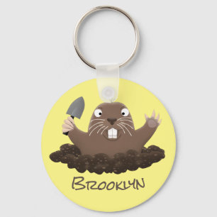 Llavero Gracioso gopher digging personalizado ilustracion