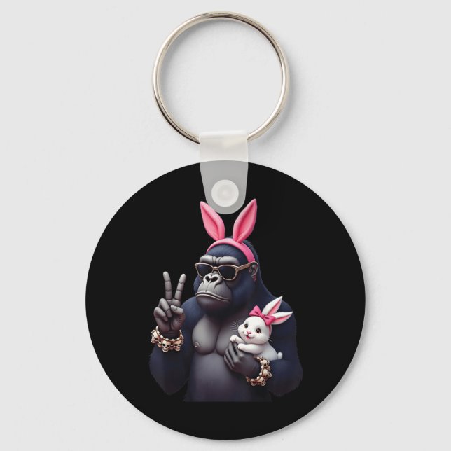 Llavero Gracioso Gorila Bunny Guay Easter, Curte &amp; Edg (Anverso)