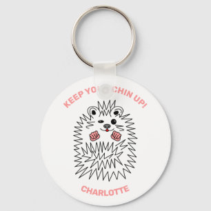 Llavero Gracioso Hedgehog. Mantén Tu Mano Arriba. Positivo