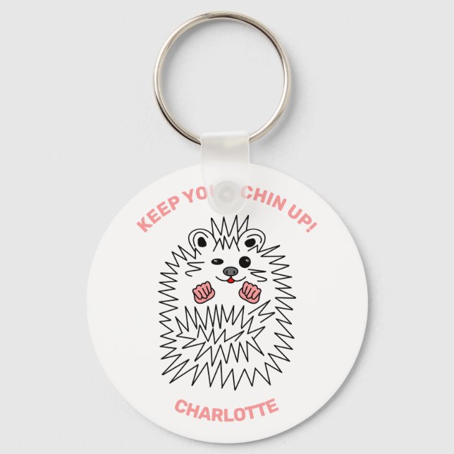 Llavero Gracioso Hedgehog. Mantén Tu Mano Arriba. Positivo (Anverso)