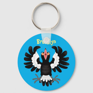 Llavero Gracioso ilustracion de personalizado magpie austr