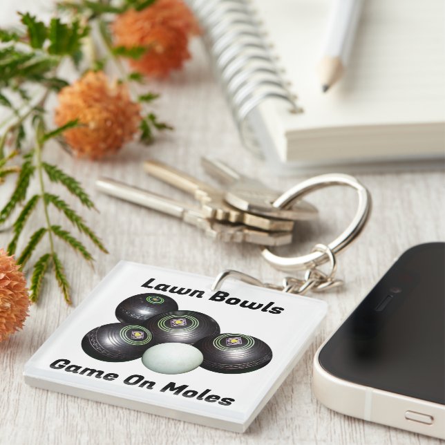 Llavero Gracioso juego de bolos de césped en M...., anillo (Frente Derecha)