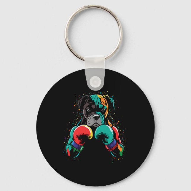 Llavero Gracioso Kickboxing O Boxeo De Boxeo Perro Hombres (Anverso)