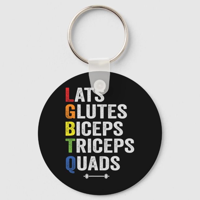 Llavero Gracioso Lgbtq Lats Glutes Biceps Triceps Quads We (Anverso)