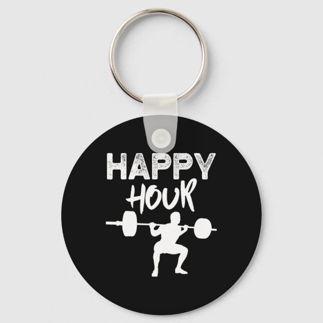 Llavero Gracioso Lifing Leg Day Gym Happy Hour (Anverso)