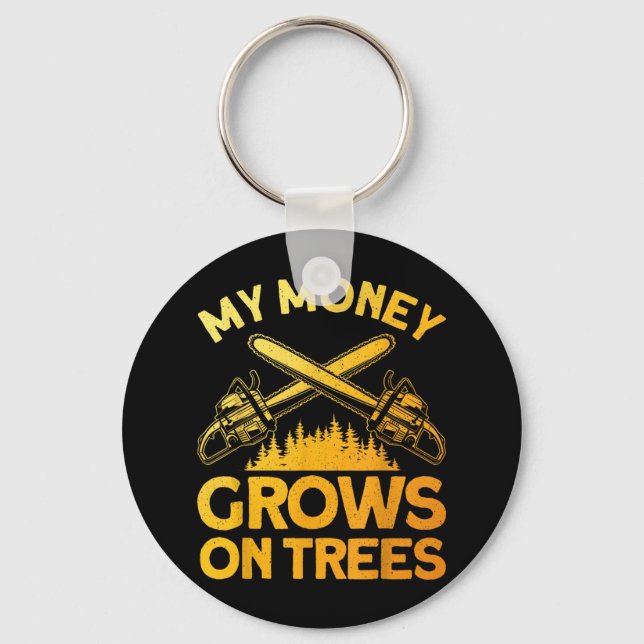 Llavero Gracioso Lumberjack Art Para Hombres Árbol Cutter  (Anverso)