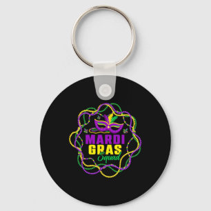 Llavero Gracioso Mardi Gras Squad Gold Morple Green Bebida