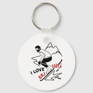 Llavero Gracioso me encanta esquiar - Gran regalo para los