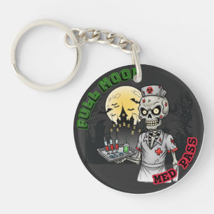 Llavero Gracioso Med Pass Zombie Enfermera Halloween