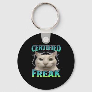 Llavero Gracioso meme de gato Freak certificado maldice a 