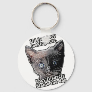 Llavero Gracioso meme de gatos enojado para propietarios d