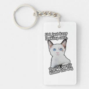 Llavero Gracioso meme de gatos enojados para gatitos y due