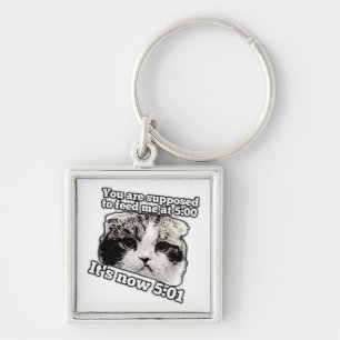 Llavero Gracioso meme de gatos enojados para los dueños de