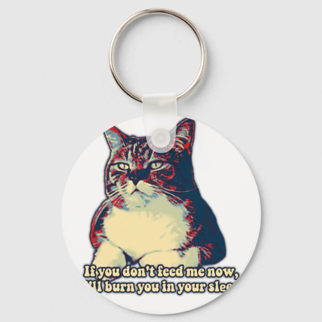 Llavero Gracioso meme de gatos gruñón para dueños de gatit (Anverso)