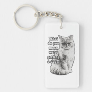 Llavero Gracioso meme de gatos gruñón para los amantes de