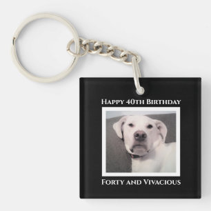 Llavero Gracioso perro blanco malhumorado 40 cumpleaños ne