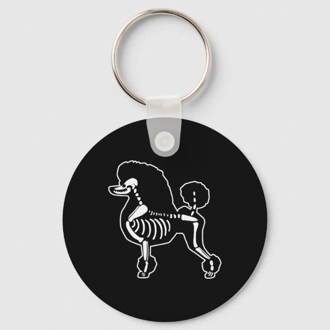 Llavero Gracioso perro canino Skeleton Halloween Doodle Do (Anverso)