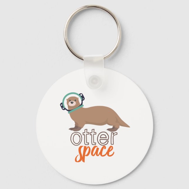 Llavero Gracioso Personalizado de Humor y Otter Space para (Anverso)
