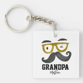 Llavero Gracioso Personalizado del abuelo de gafas amarill