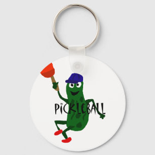 Llavero Gracioso Pickle Jugando Pickleball