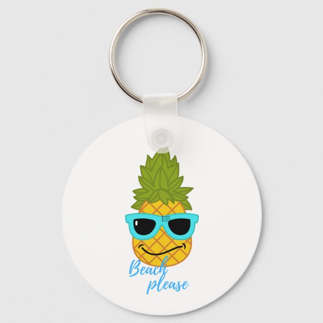Llavero Gracioso Pineapple Chillante Con Gafas De Sol De V (Anverso)