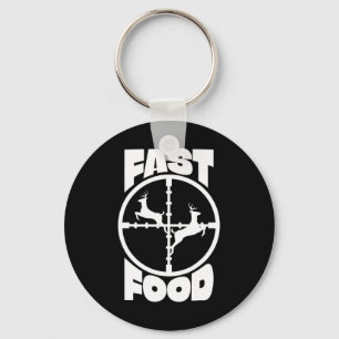 Llavero Gracioso regalo de caza de venados de comida rápid