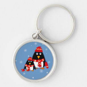 Llavero Gracioso regalo de Navidades de pequeños pingüinos
