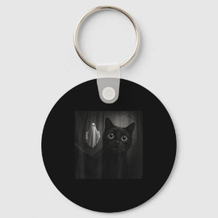 Llavero Gracioso Selfie De Gato Negro De Halloween Con Gho