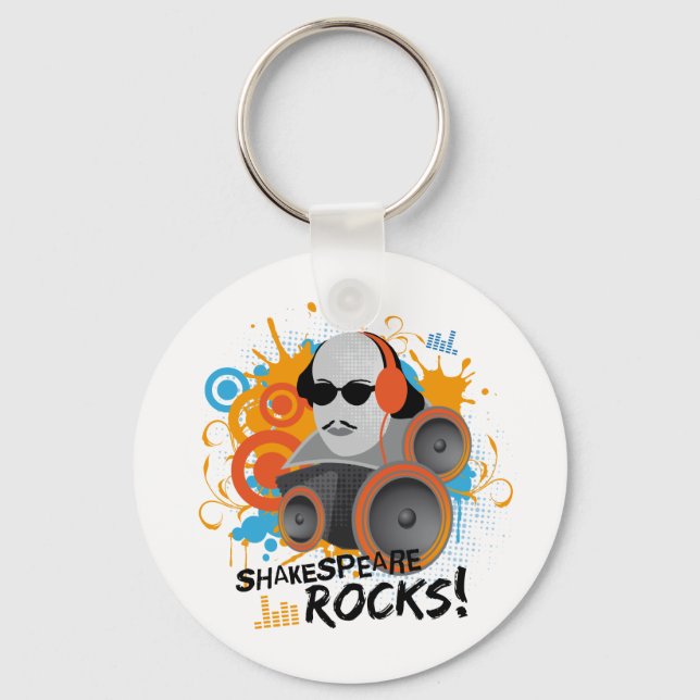 Llavero Gracioso Shakespeare Slogan Gift "Rocas Shakespear (Anverso)