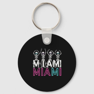 Llavero Gracioso Skeleton Clic Graphi de Miami Florida Hal
