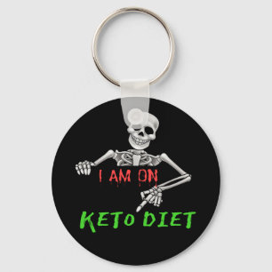 Llavero Gracioso Skeleton diciendo que estoy en la dieta d