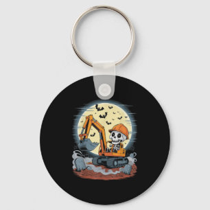 Llavero Gracioso Skeleton Drin Excavator Halloween・