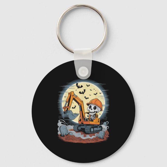 Llavero Gracioso Skeleton Drin Excavator Halloween・ (Anverso)