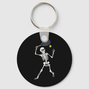 Llavero Gracioso Skeleton Jugando A Los Amantes Del Tenis