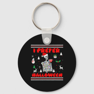 Llavero Gracioso Skeleton Prefiero Halloween Feo Navidades