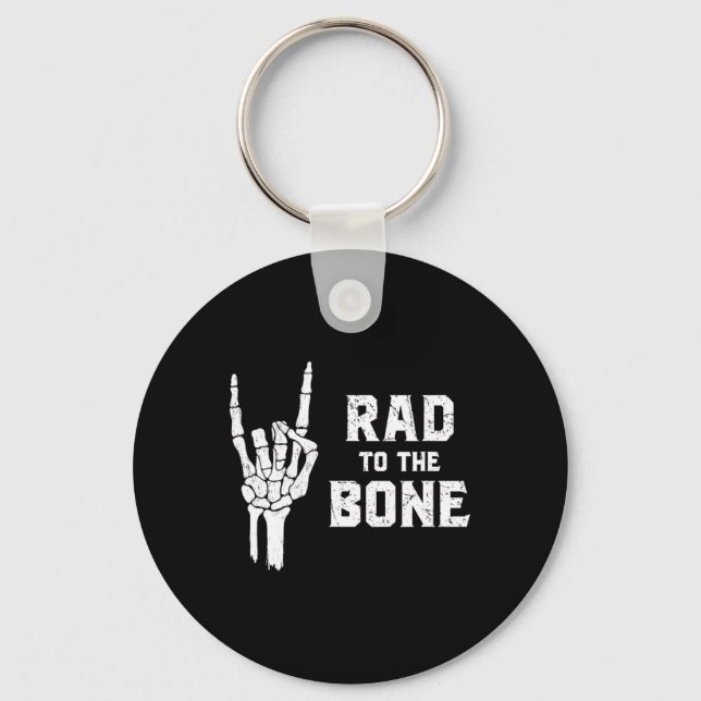 Llavero Gracioso Skeleton Rock Halloween Rad Al Hueso (Anverso)