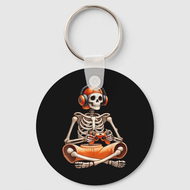 Llavero Gracioso Skeleton Video Game Halloween Gaming Game (Anverso)