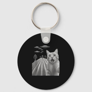 Llavero Gracioso Sorprendido De Selfie De Gato Asustado Co