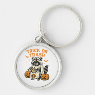Llavero Gracioso truco de mapache o halloween con basura