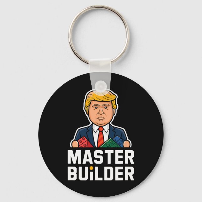 Llavero Gracioso Trump Master Builder Building Blocks Gift (Anverso)