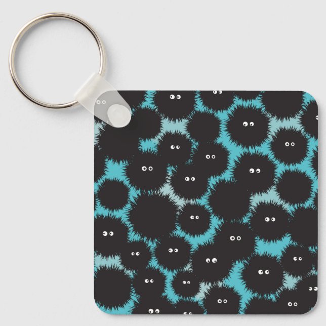 Llavero Graciosos monstruos esponjosos negros (Anverso)