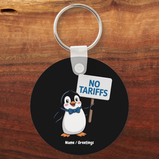 Llavero Graciosos pingüinos SIN TARIFAS Impuestos divertid (Anverso)