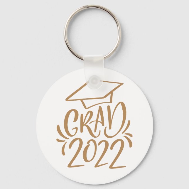 Llavero Grad 2022 Cap Gold con letras manuales (Anverso)