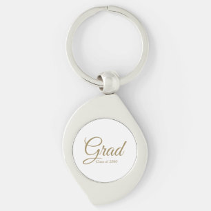 Llavero Grad gold script class año elegante graduación