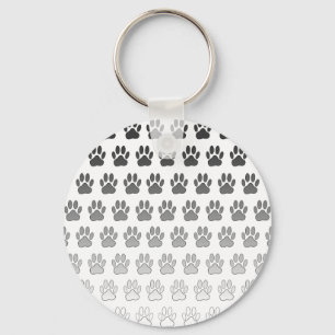 Llavero Gradient Paw Prints in Black & White & Gray