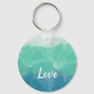 Llavero Gradiente de amor Ombre Turquesa Azul y Neo Mint