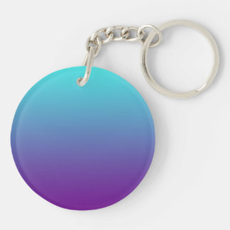 Llavero Gradiente de Fondo Simple Turquesa Azul Púrpura
