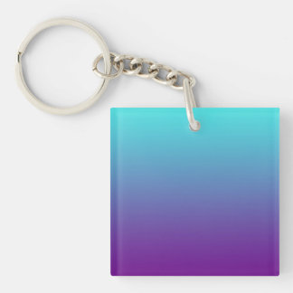 Llavero Gradiente de Fondo Simple Turquesa Azul Púrpura