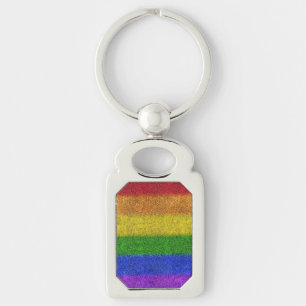 Llavero Gradiente de Purpurina de arcoiris caído